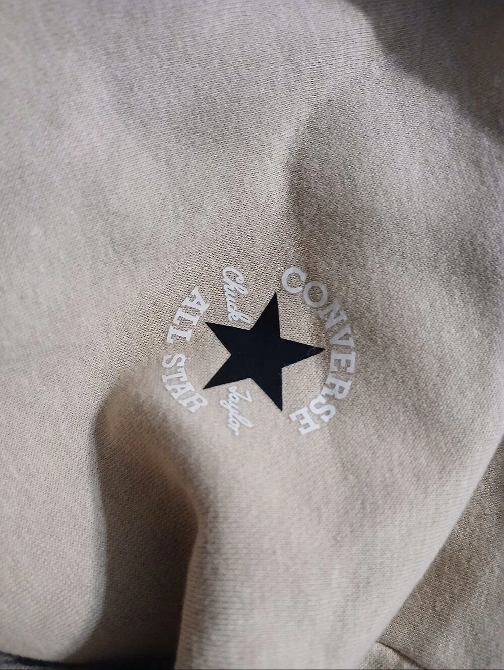 Converse Beige Hooded Pullover Sweatshirt